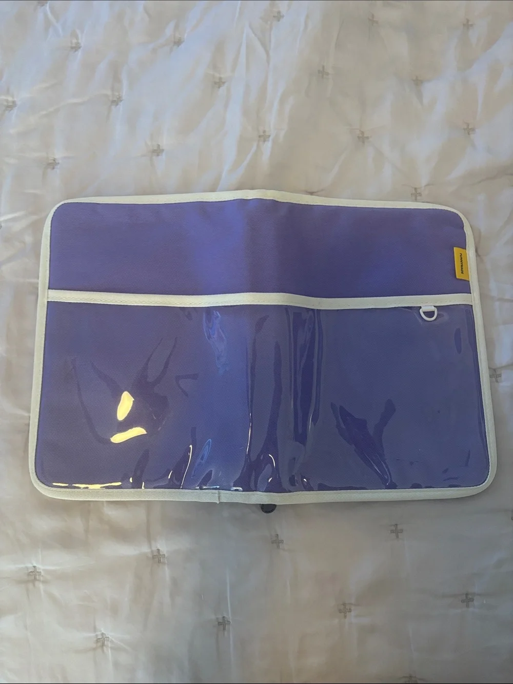 Funnymade Purple Canvas and Clear Organizer Pouch 6 ring binder a5 pocket purple